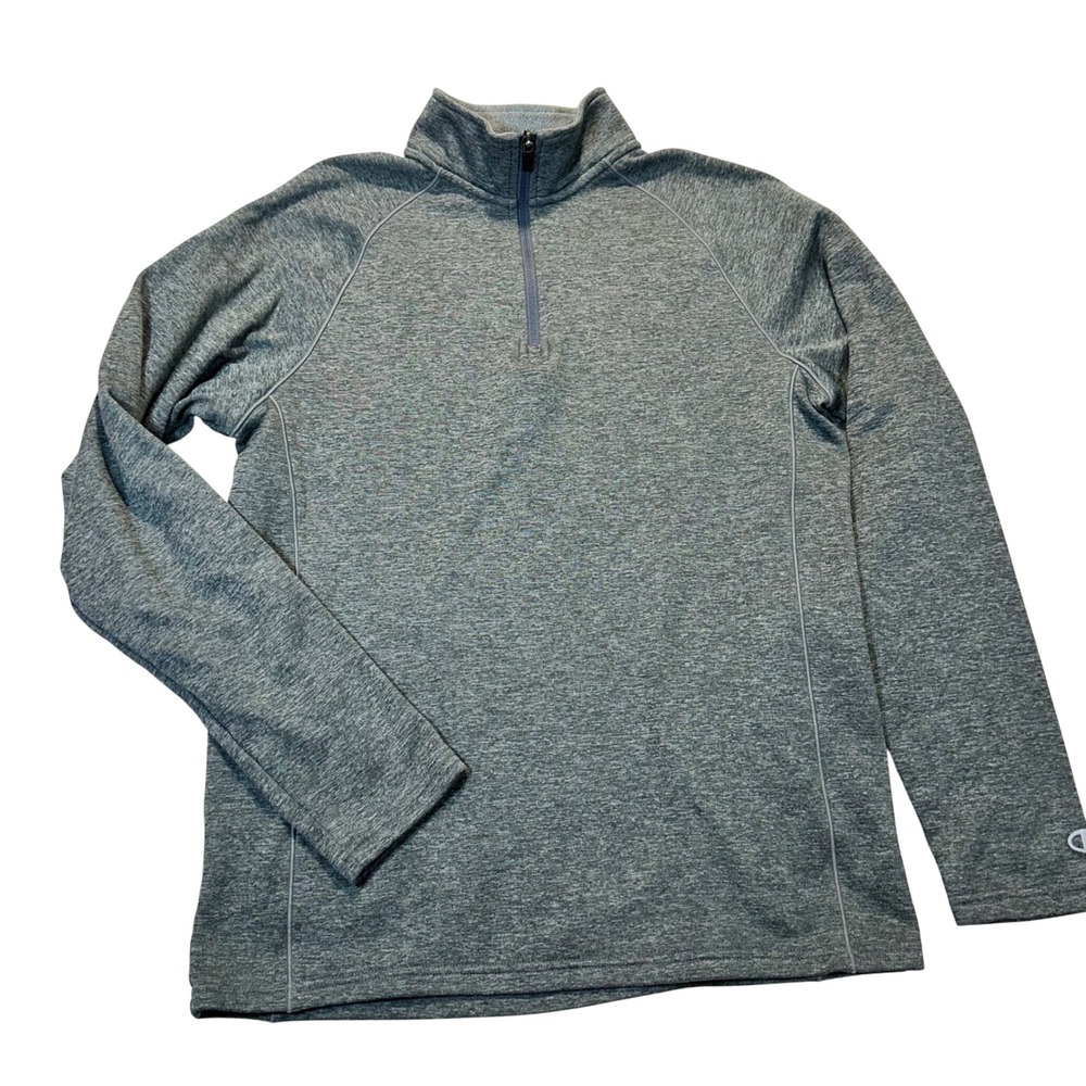 Champion Quarter Zip Pullover Men Small Gray Heather Performance Fleece Active